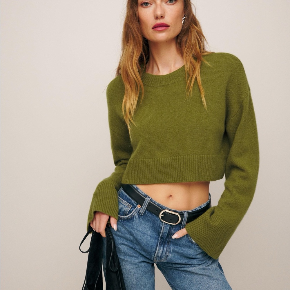 Reformation Paloma Cropped Cashmere Crew